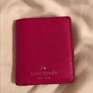 Kate Spade Fuscia Saffiano Small Wallet